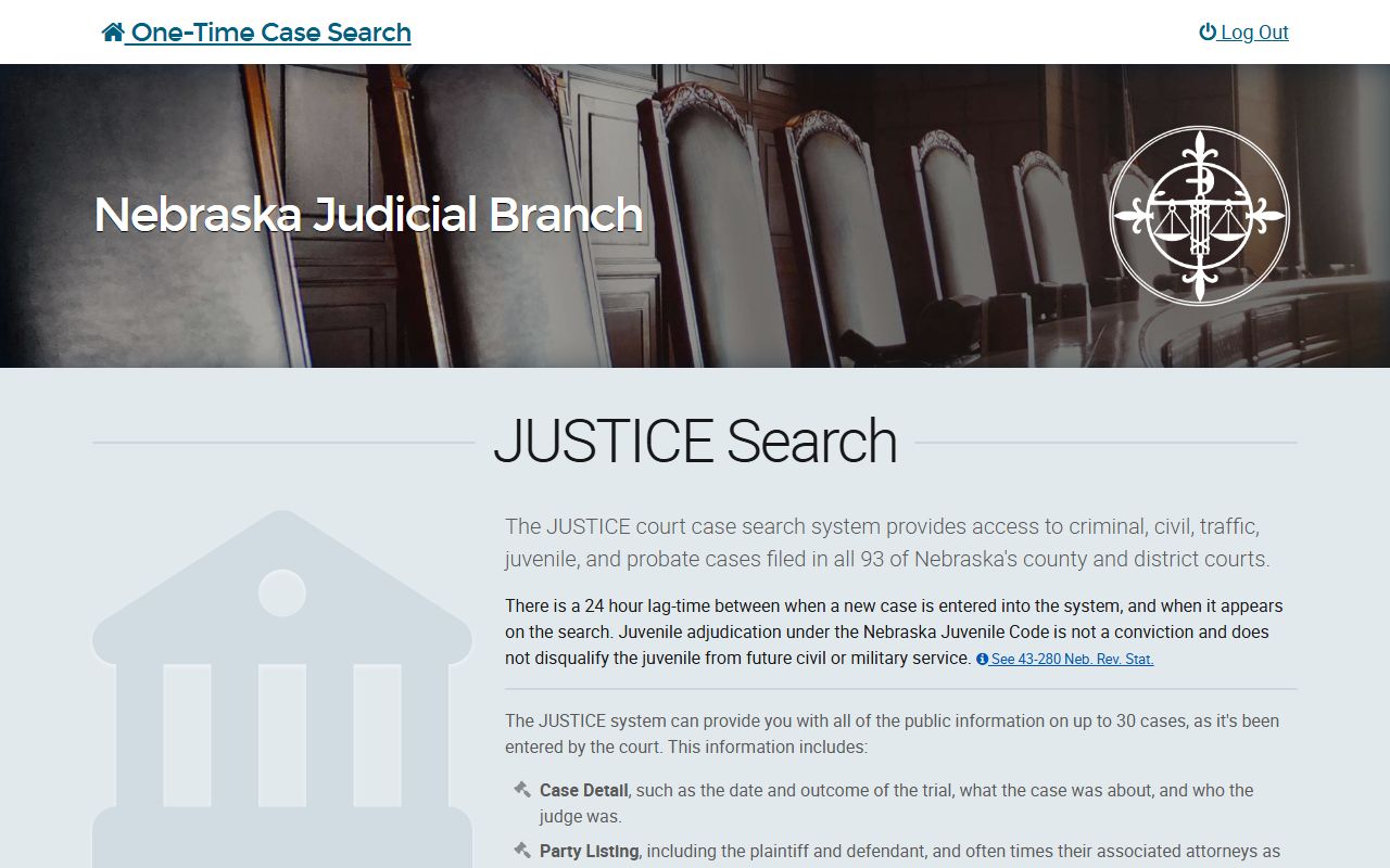 Colfax County court records after arrest Nebraska JUSTICE case search