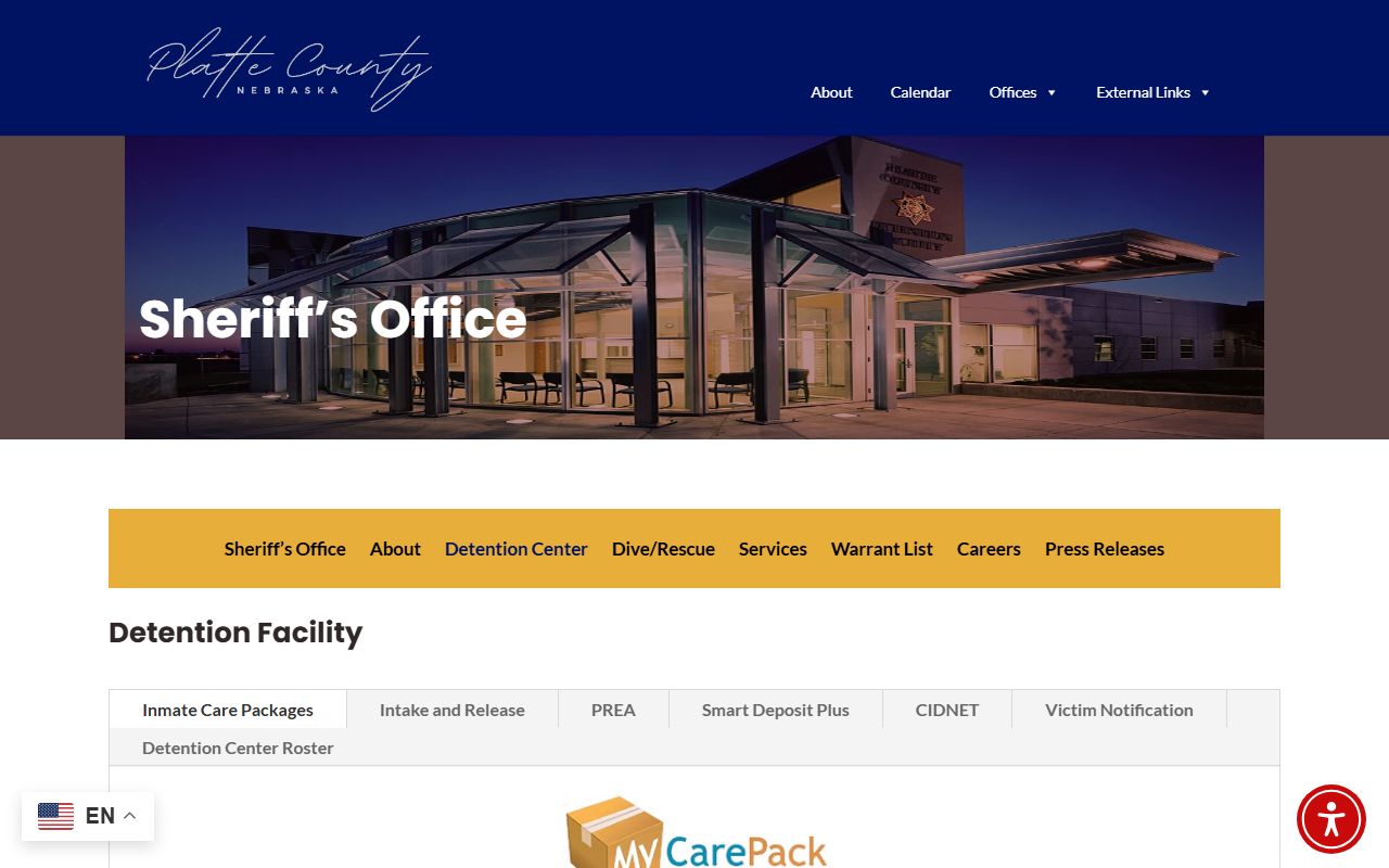 Platte County Detention Facility inmate roster and custody service information